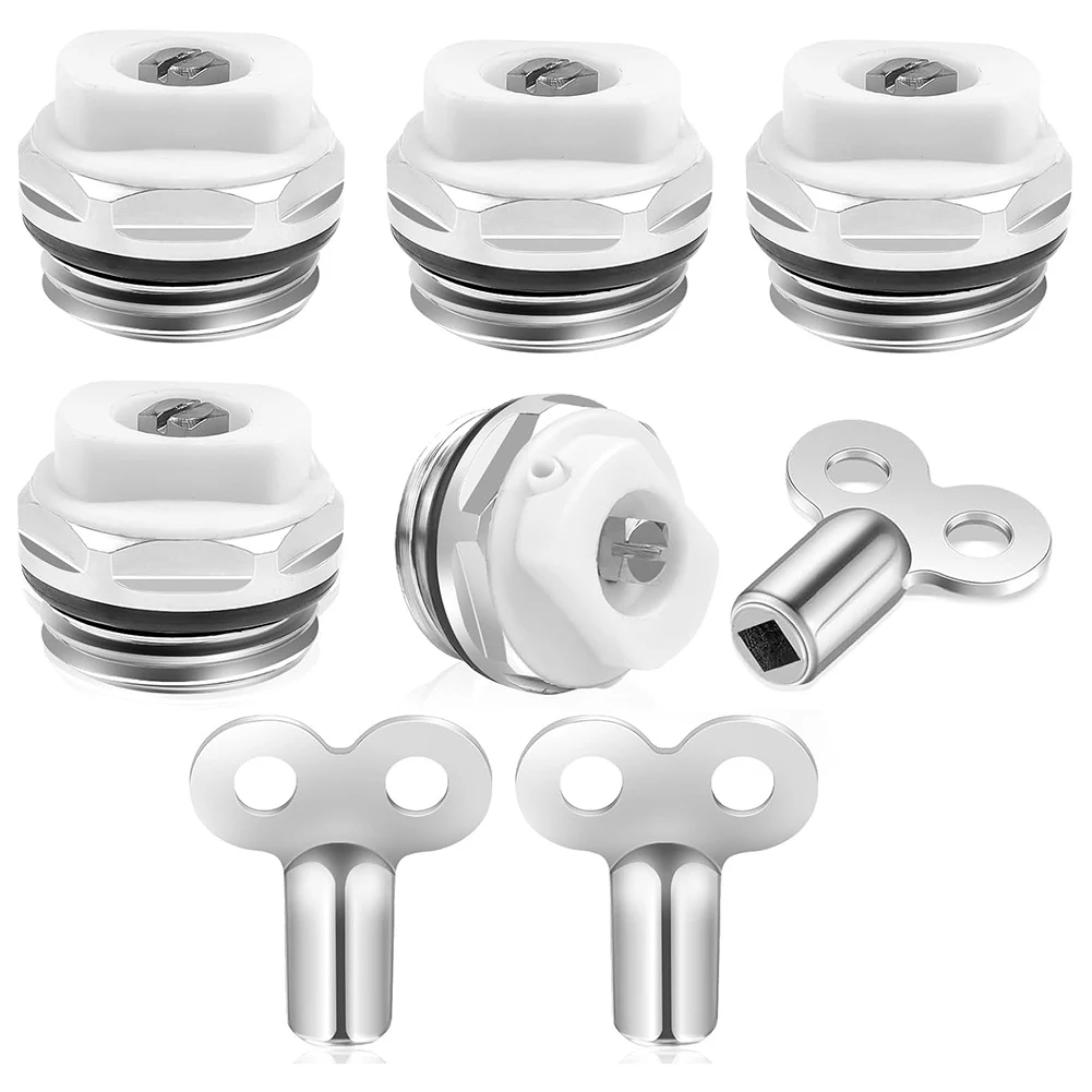 

5pcs Radiator Vent Valves Kit With 3 Key 1/2 Inch Radiator Vent Valves Manual Heating Valve Home Hardware Accessories