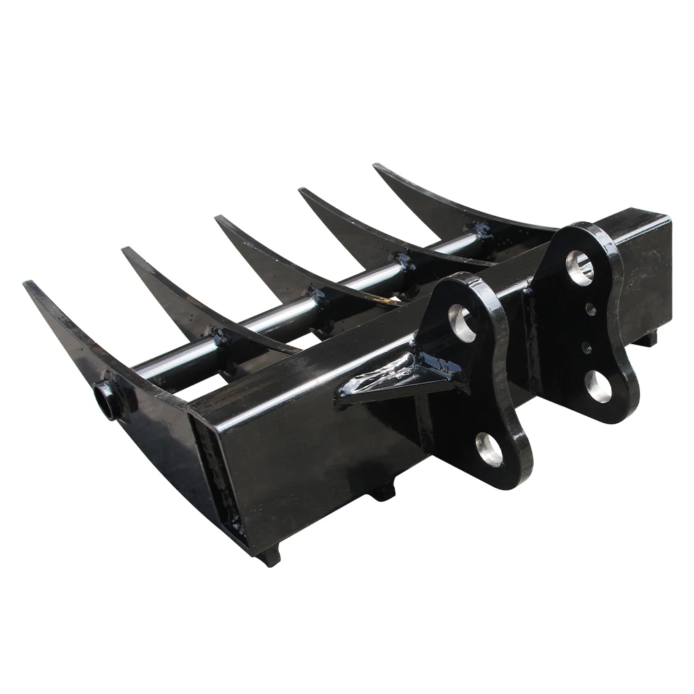 Mini Excavator Attachment Rake, Metal Material, Hole Diameter: 25MM/0.98in, Suitable for 1 - Ton Mini Excavators