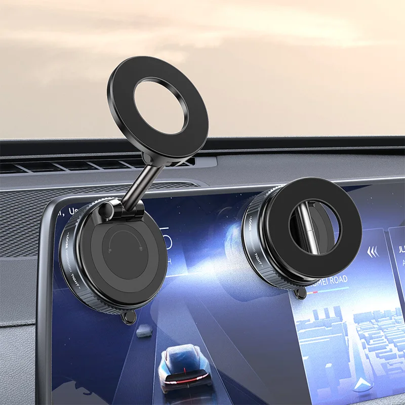 For Magsafe Car Phone Holder Suction Cup Vacuum Magnetic Phone Holder and foldable Phone Holder For iPhone16 15 Huawei Xiaomi