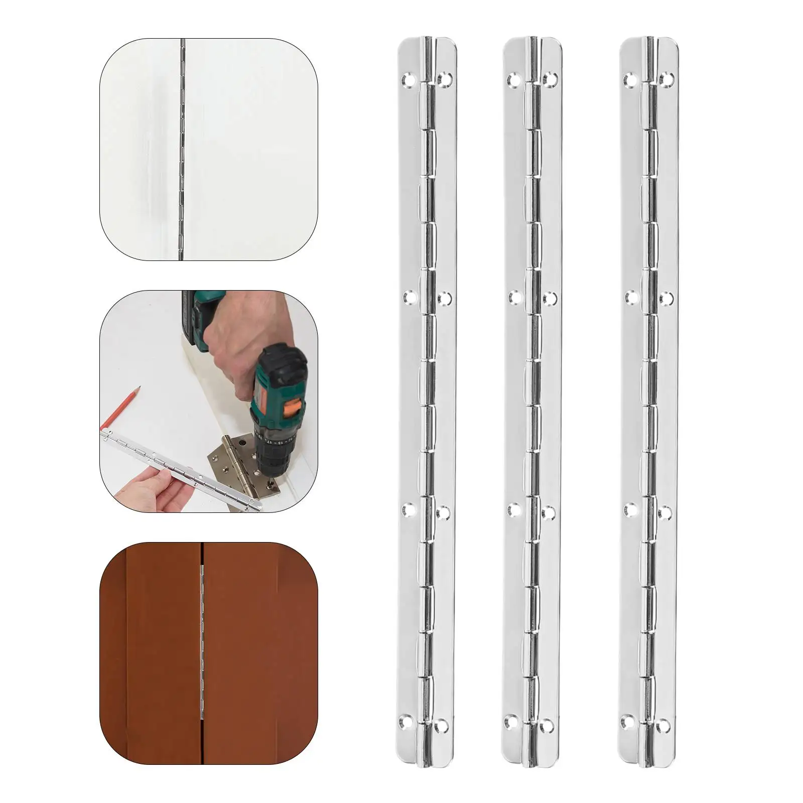 3 pçs decoração caixa de madeira dobradiça dobradiças dobráveis resistentes longo piano artesanato guarda-roupa ferragem grandes acessórios para móveis