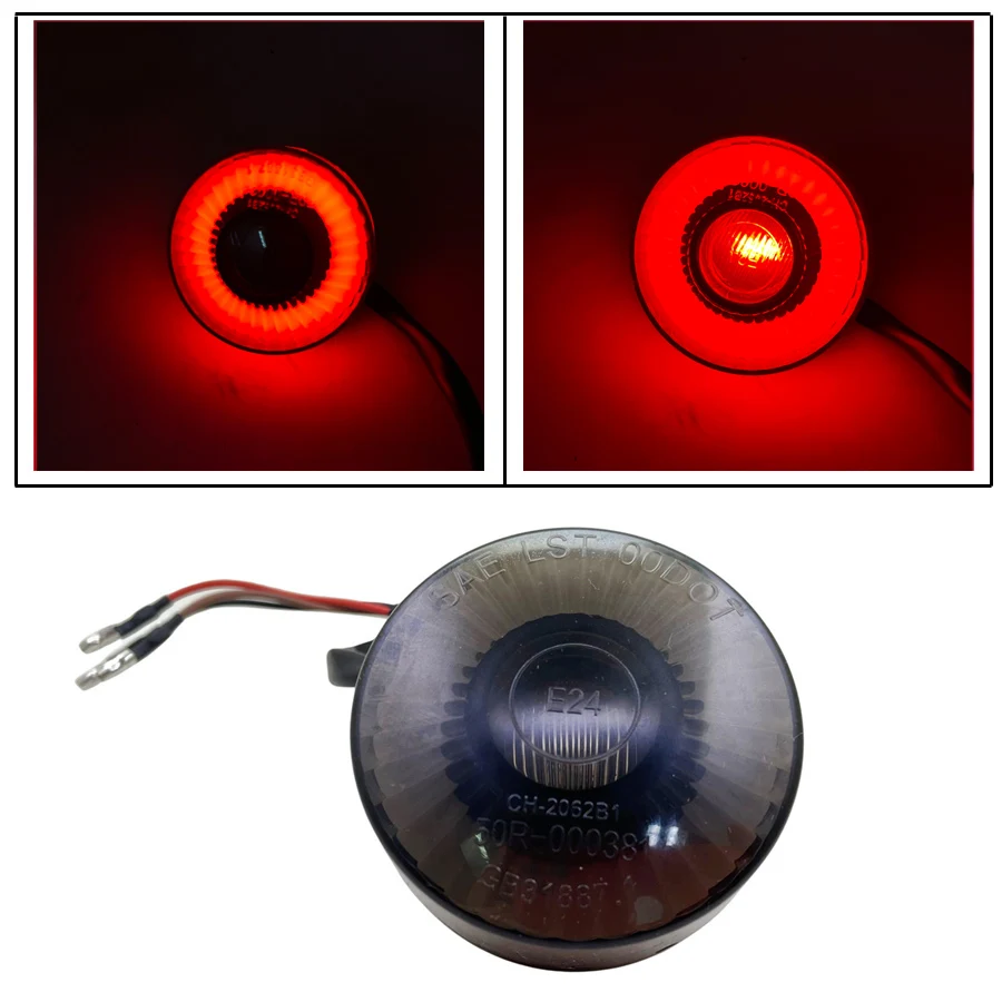 12V LED Universal Motorbike Tail Light ATV UTV Round Lamp Motorcycle Rear Brake Indicator For Honda Yamaha Choppers Smoke Lens