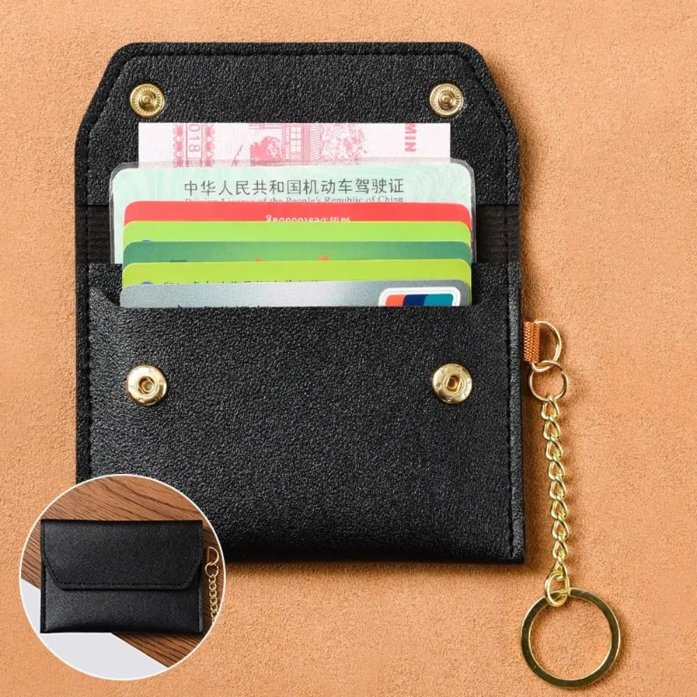 

Portable Multi-card Slot Card Case Solid Color PU Leather Card Holder ID Package Men Women