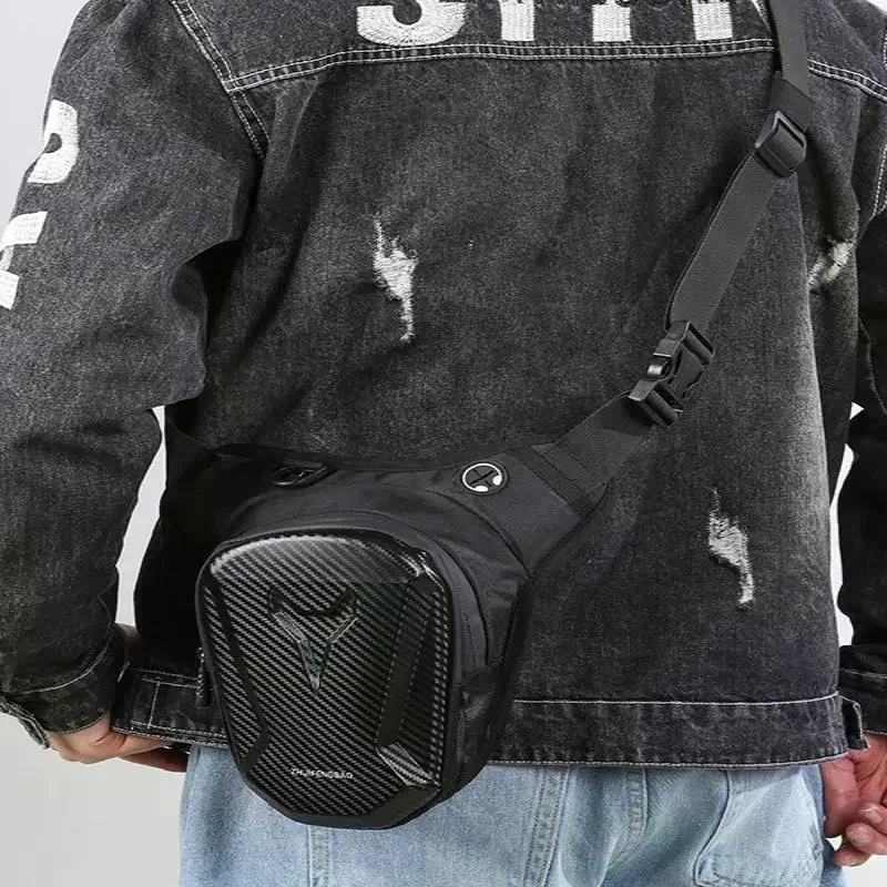 오토바이 레그 사이드 백 PVC 하드 쉘 아웃도어 캐주얼 웨이스트 백 모터바이크 휴대폰 지갑 힙 범 팩