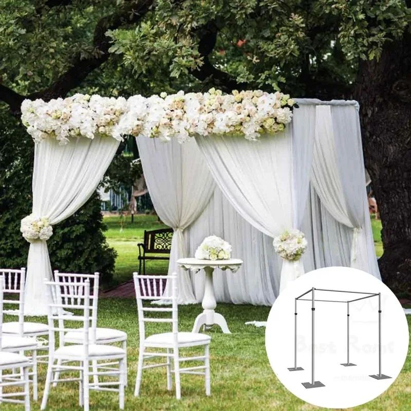 Rust-Resistant Aluminum Wedding Arch Kit - Ceremony Backdrop Frame, Outdoor Garden Wedding Canopy, Anniversary Photo Booth Decor
