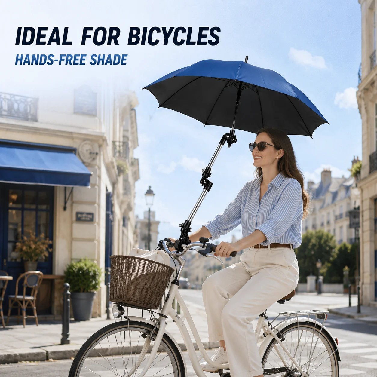Adjustable Foldable Stainless Steel Umbrella Holder Bracket for Wheelchair Bicycle Rustproof Mount Outdoor Rain Shade Tool view 4