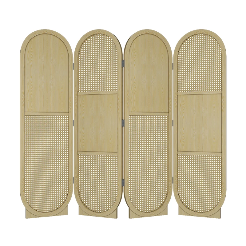 

Rattan screen partition, living room, bedroom, household entry, door cover, entrance, new Chinese-style office solid wood fold