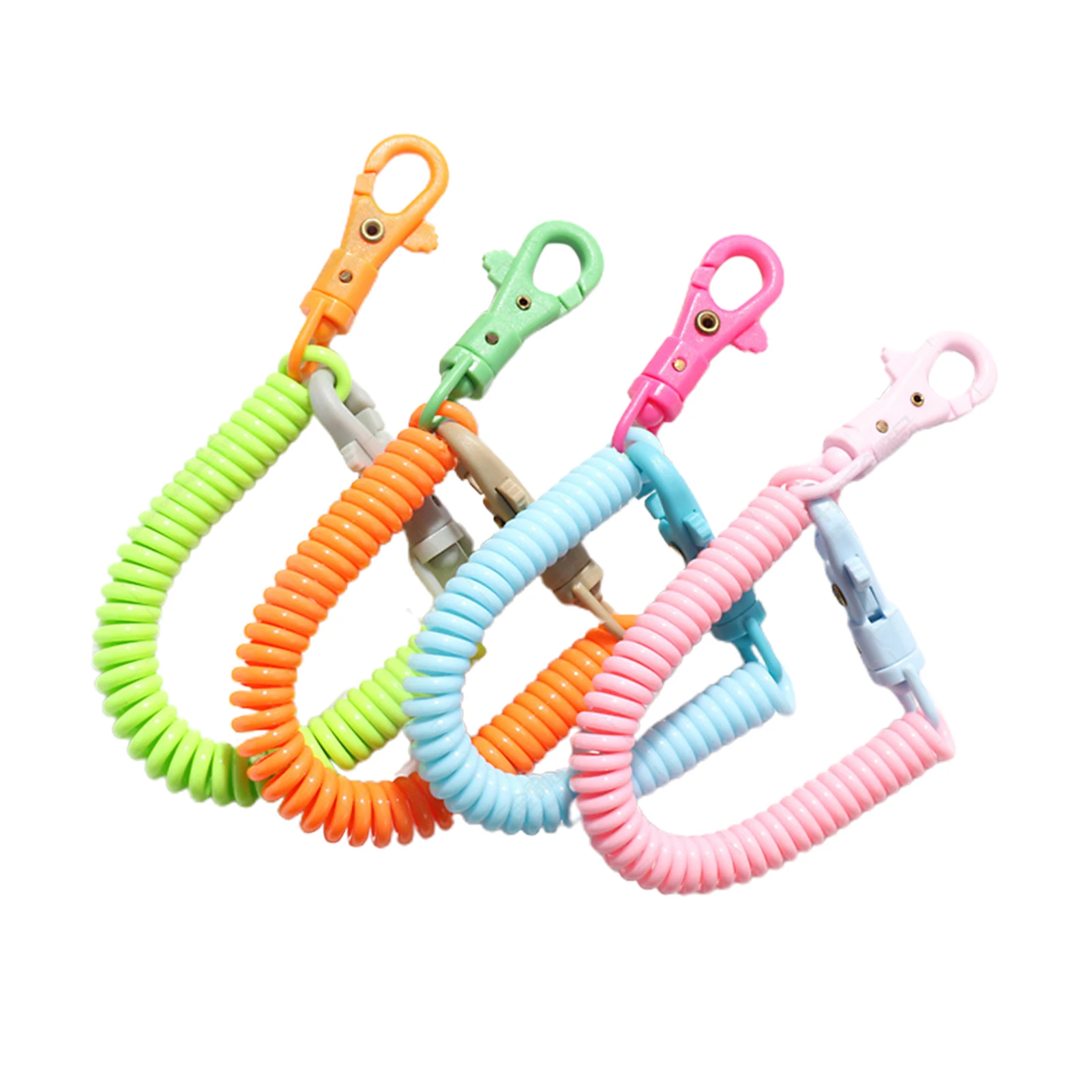 Key Lanyard Fishing Missed Rope Key Koord Key Chain Elastic Coil Stretch Tether Fashion Wire spring rope Lockable Key Cord