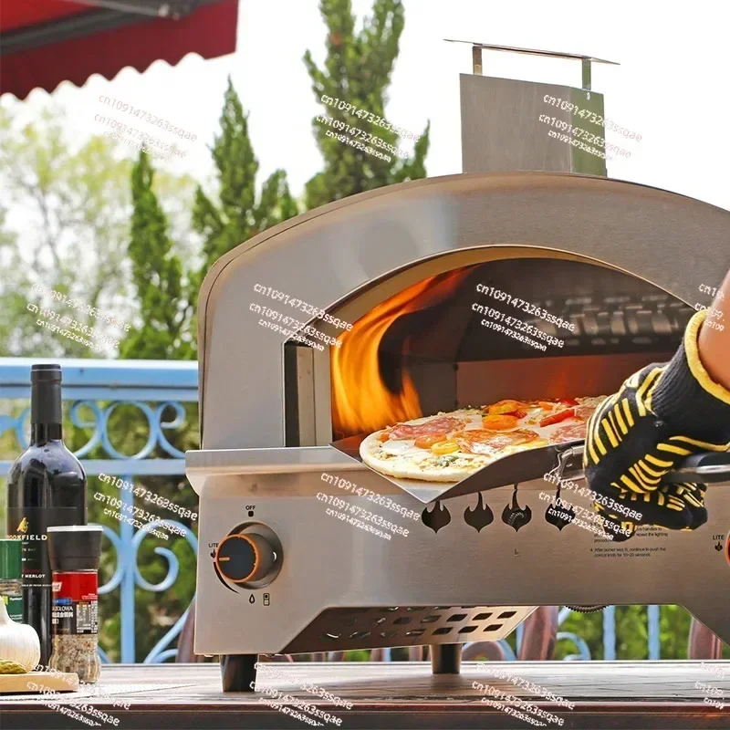 Large Gas Pizza Stove Household Kiln Italian Pizza Oven Stainless Steel Outdoor Portable