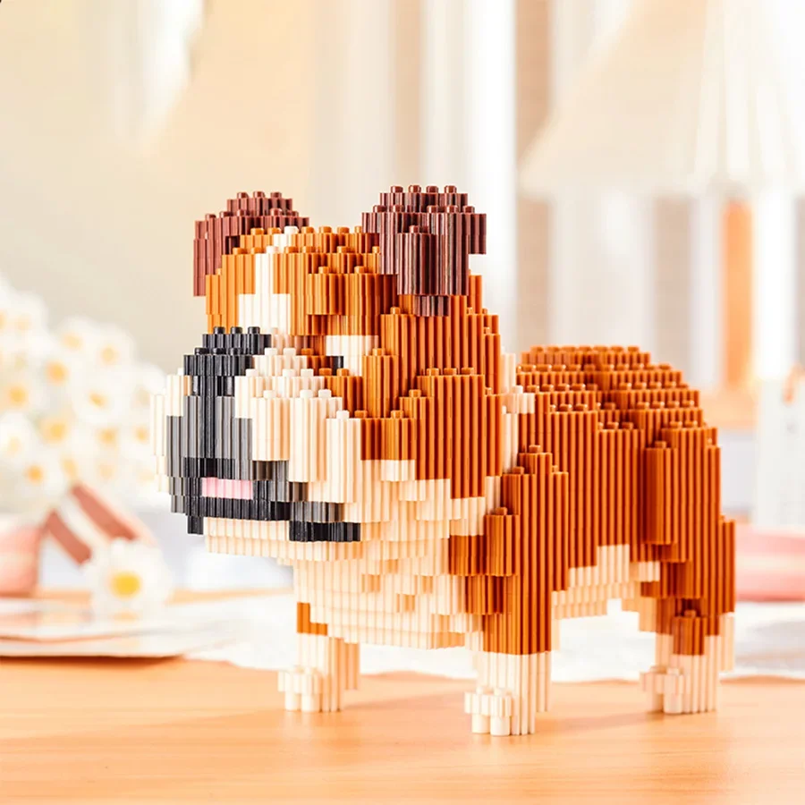 Schattige Puppy Bouwstenen Model Kit Hondenras Beeldje Set Creatieve DIY Puzzel Onderwijs Speelgoed Home Decor Cadeau voor Hondenliefhebbers