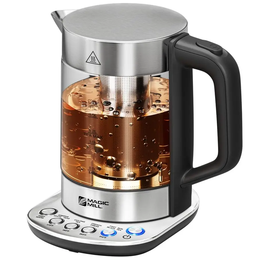 

Mill Pro Electric Kettle with tea Infuser and Temperature Control Keep Warm Function, Rapid Boil, Automatic Safety Shut Off, BP