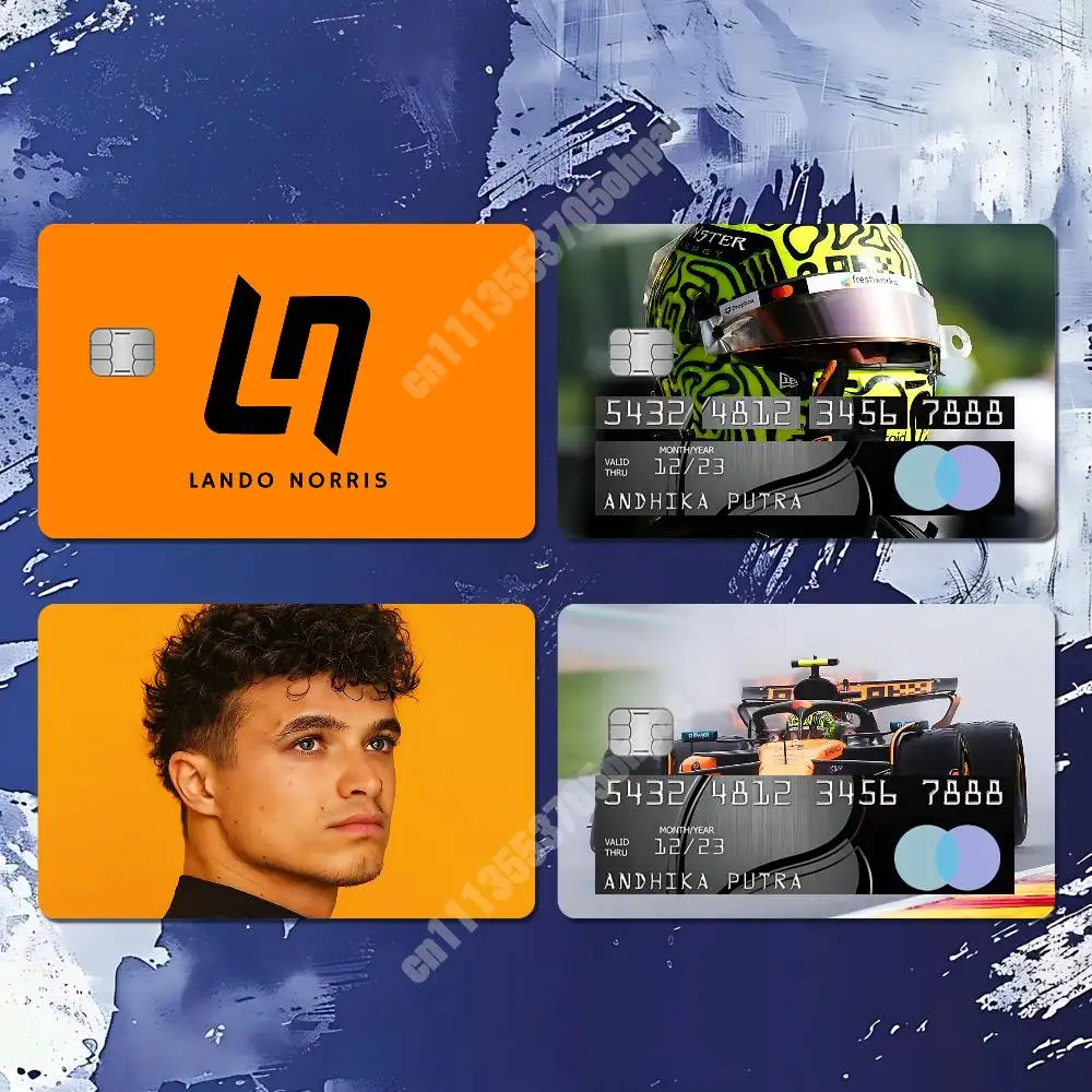 L-Lando LN4 N-Norris Racing Driver Sticker for NFC ID Card Film Skin Credit Bank Card Stylish Cultural Decoration