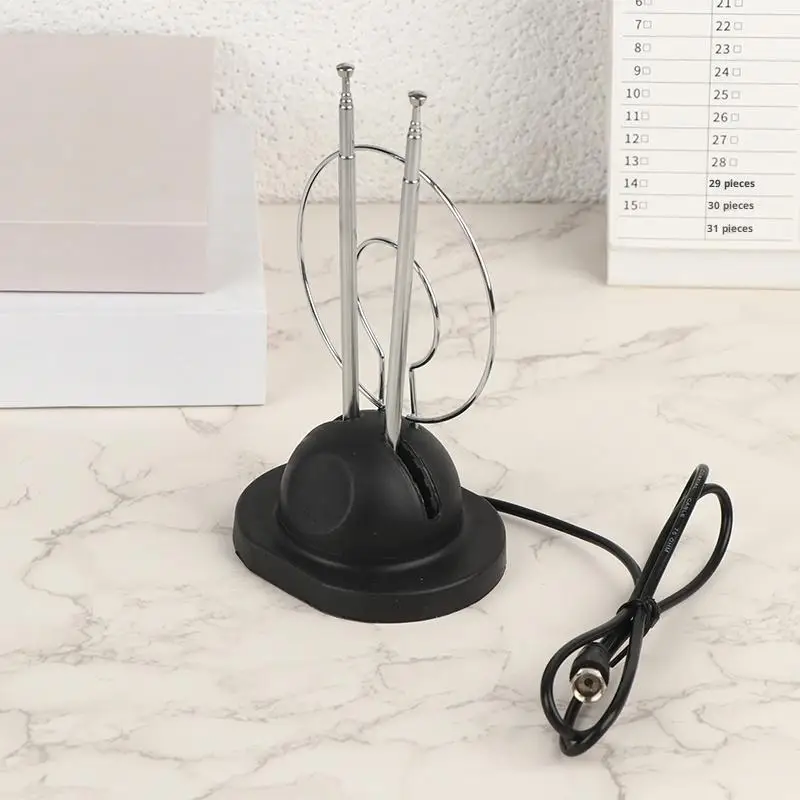 【F】1/2/3Pcs Indoor Loop Rabbit Antenna Analog Digital Signal Universal Antenna VHF/UHF/HDTV