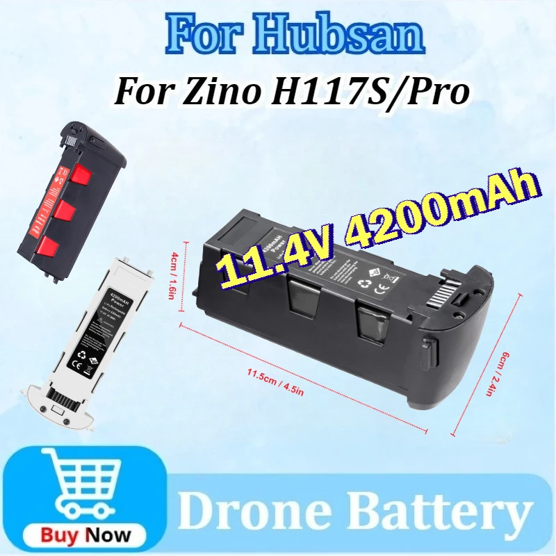 

New 11.4V 4200mAh 47.9Wh Drone Batterys for Hubsan Zino H117S/Pro GPS RC Quadcopter High Quality Rechargeable Battery