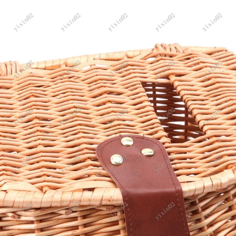 Natural Rattan Woven Fish Basket Wooden Storage for Angler Fishing Gear