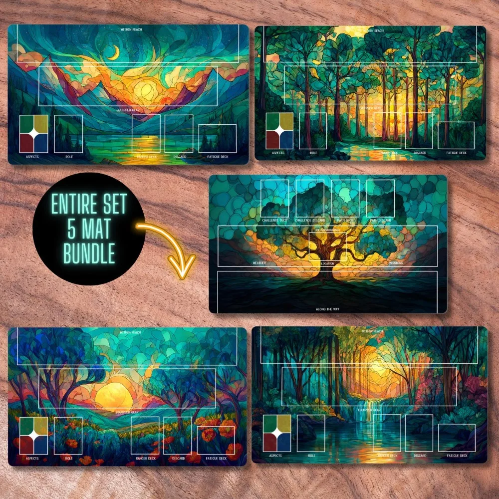 Playmat Compatible with Earthborne Rangers Game, Unofficial Earthborne Rangers Mat Bundle, Board Game Upgrade