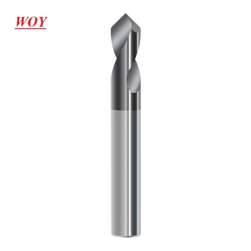 WOY 60/90/120 2 Blade Tungsten Steel Central Drill Fixed-Point Drill Straight Shank Chamfer Drill Reaming Chamfer Tools