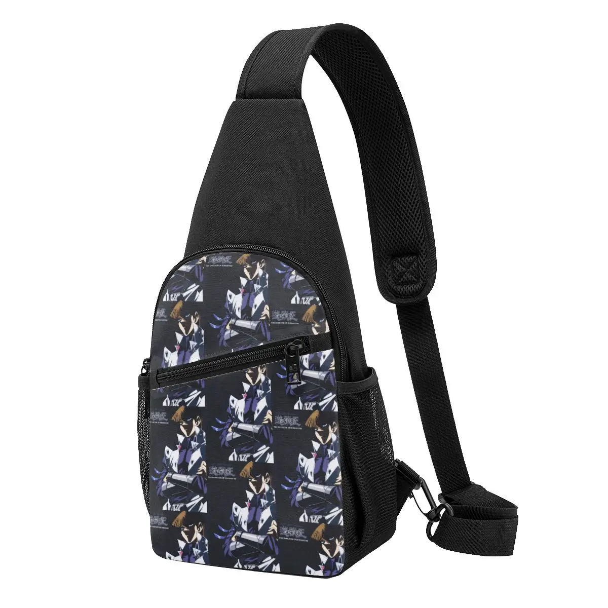 Blue-Eyes White Dragon Japanese Anime Yu-Gi-Oh Chest Bag Men Sling Crossbody Backpack Chest Bag Travel Daypack Shoulder Bag