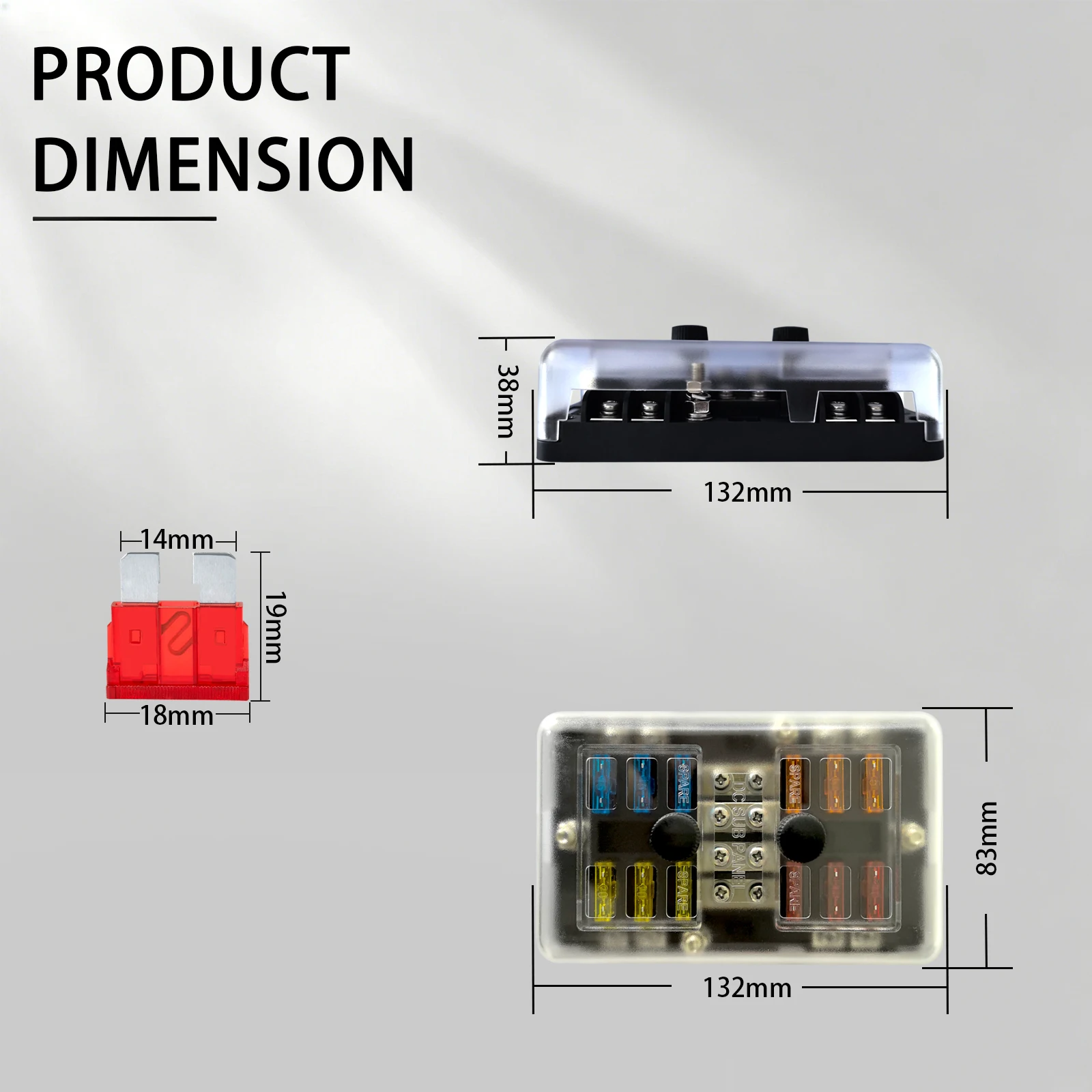 8 Way ATC/ATO Blade Fuse Block with Positive & Negative Bus Bar 12V 24V DC for Car Truck RV Trailer Boat Marine