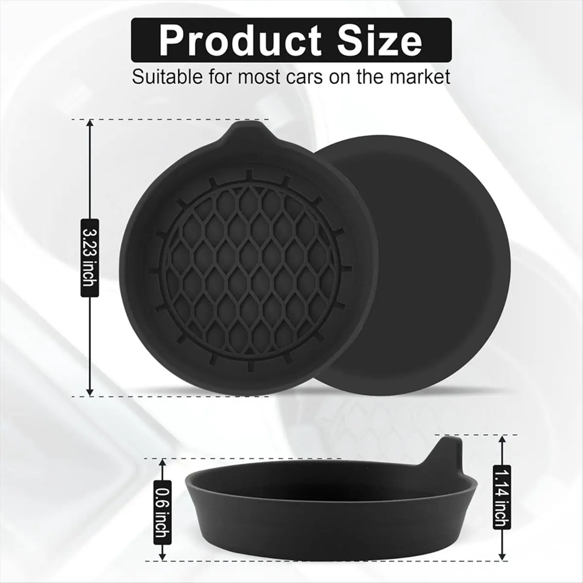 #41D Car Cup Holder Coaster, Silicone Cup Holder Insert,coasters,(Silicone)