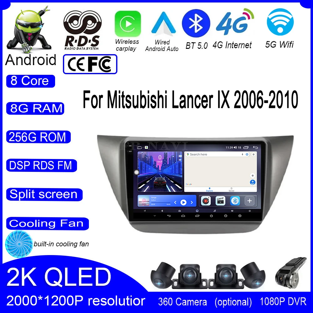 

9 Inch For Mitsubishi Lancer IX 2006-2010 Car Radio Player 4G Stereo Multimedia Radio Navigation Carplay player Screen