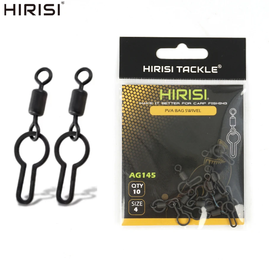 Hirisi 10pcs PVA Mesh Swivel Clips for Carp Fishing Terminal Tackle AG145