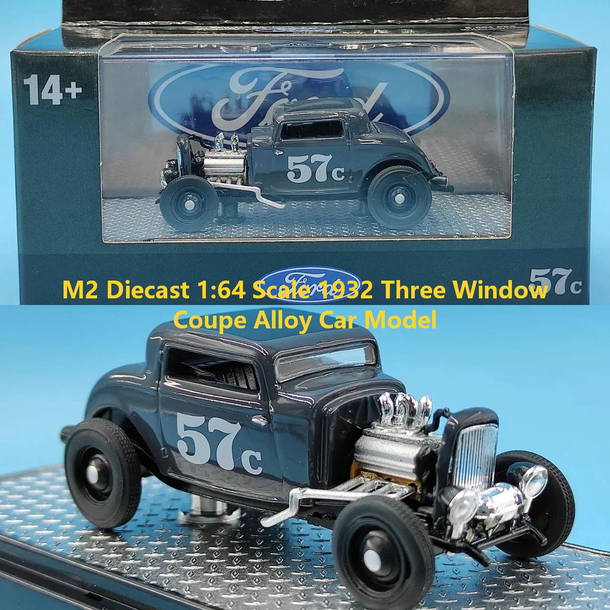M2 Diecast 1:64 Scale 1932 Three Window Coupe Alloy Car Model