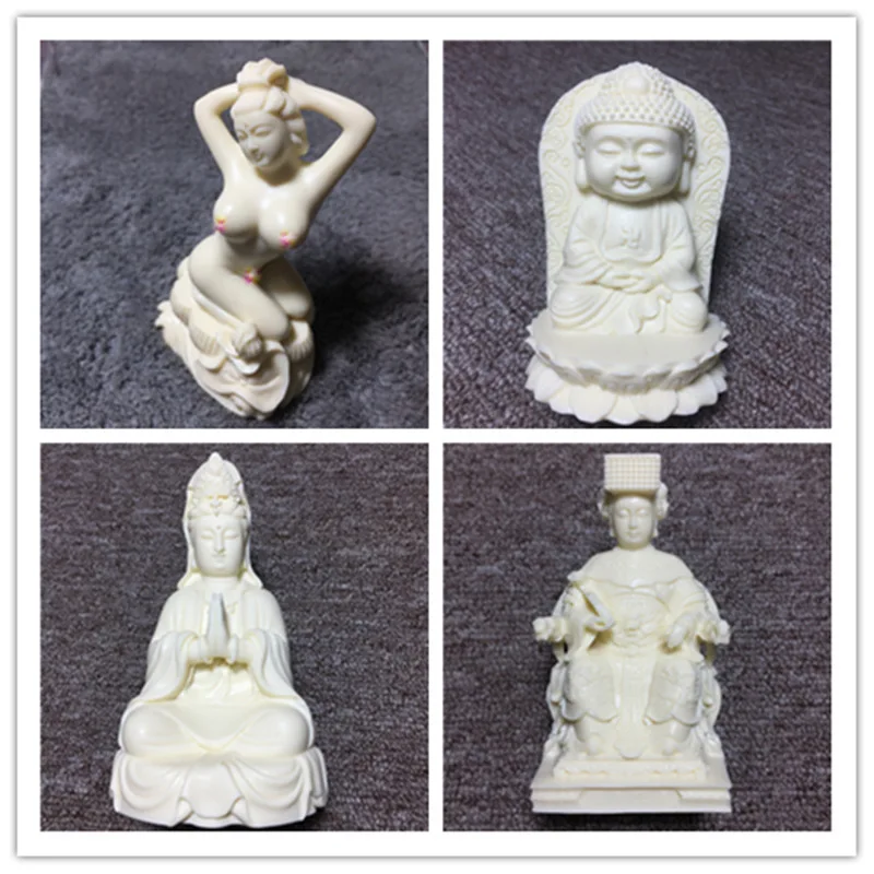 Ivory Nut Carved Shi Girl Mazu Guan Gong Monk Guanyin Bodhisattva Chess Five Blessings Decoration Factory Wholesale