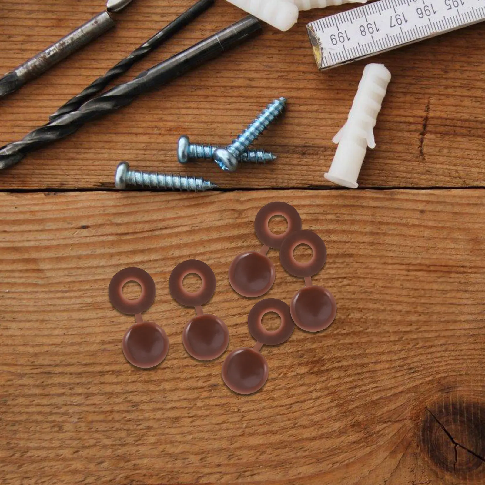 100Pcs Decorative Screw Cover Caps Plastic Hinged Fold Over Snap Washer Covers for Furniture Screws Hidden Aesthetic Finish