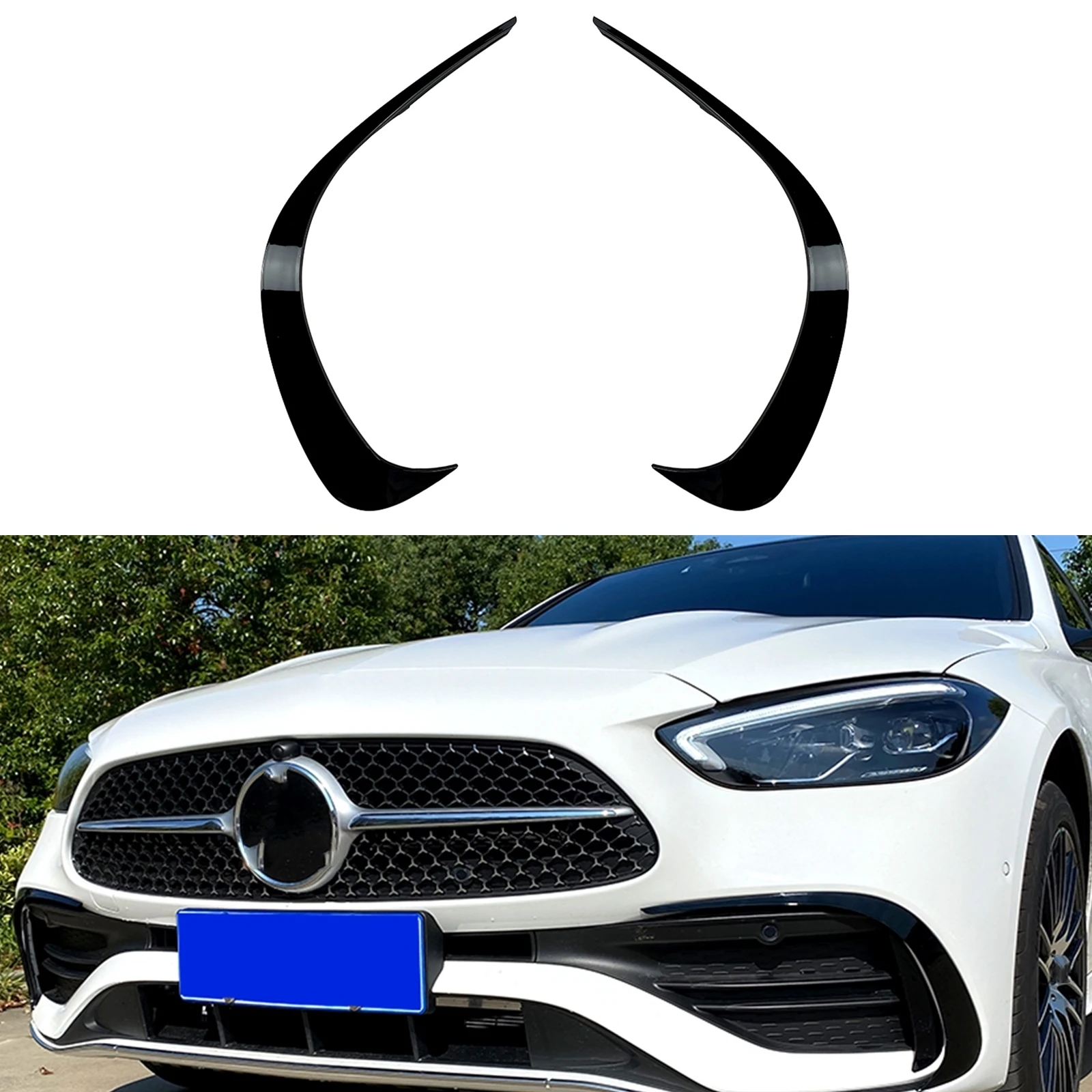 

Front Bumper Side Air Vent Trim For Mercedes Benz C-Class W206 2022+ C200 C260 C300 C43 AMG Lower Intake Frame Spoiler Splitter