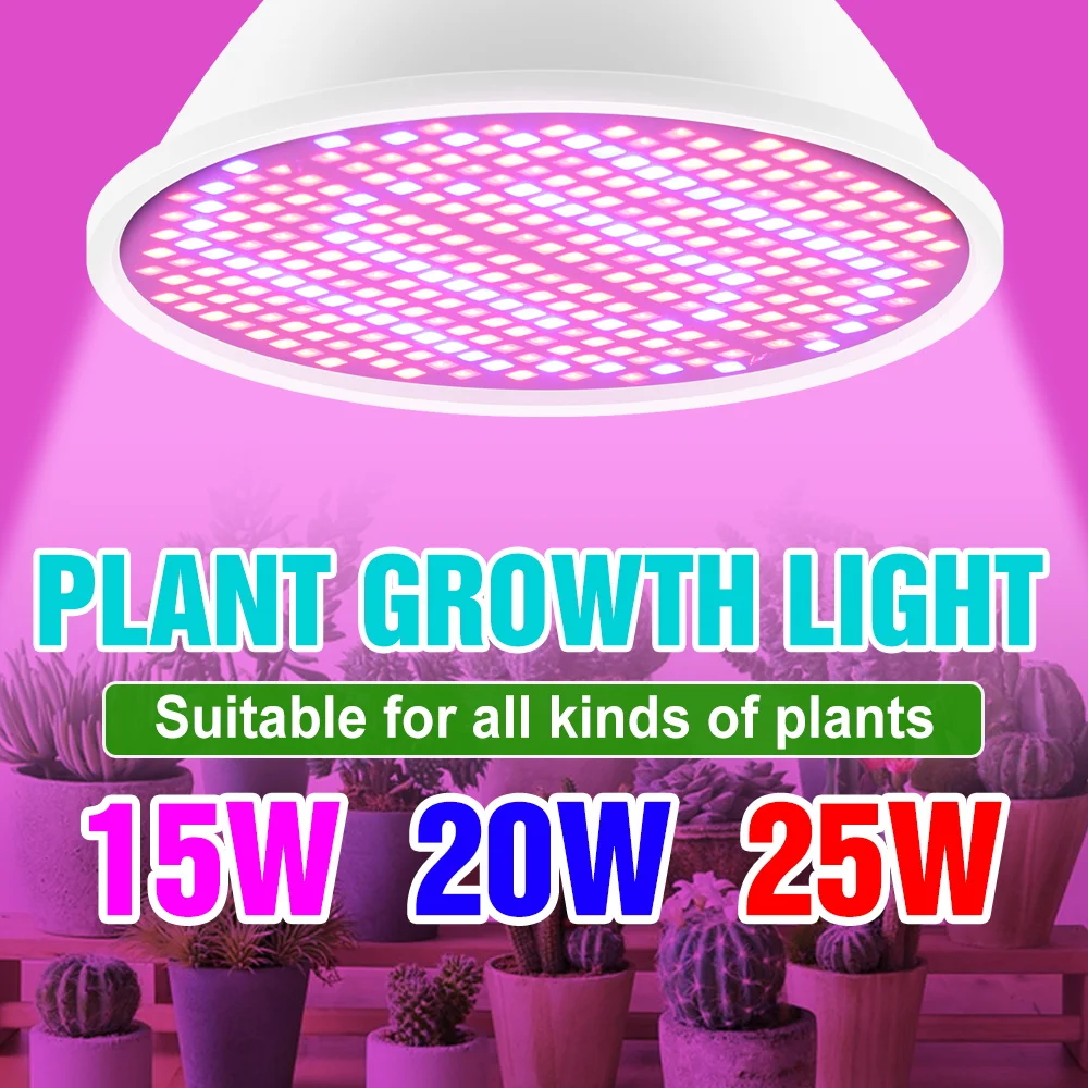 

25W LED Grow Light Bulb Full Spectrum E27 Indoor Plant Fill Lamp Greenhouse Tent Hydroponic Potted Succulent Fruit Vegs Lighting