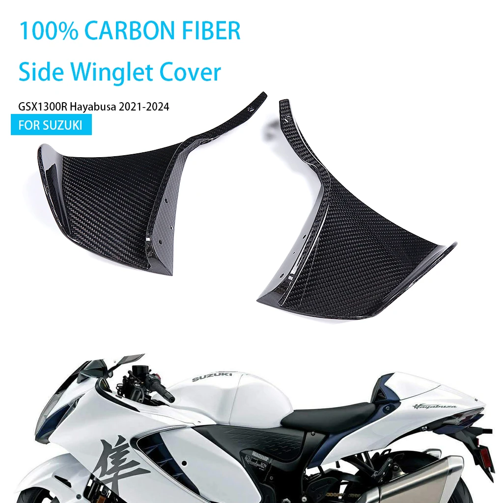 

Motorcycle Carbon Fiber Side Winglet Cover Fairings Kit Aerodynamic Accessories For SUZUKI GSX1300R Hayabusa 2021 2022 2023 2024