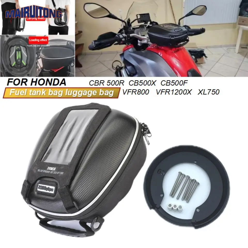 

Motorcycle Tank Bag For HONDA CB500X VFR800 VFR1200X CB400X CBR650F CB500X CRF300L Waterproof Luggage Tanklock Racing Backpack