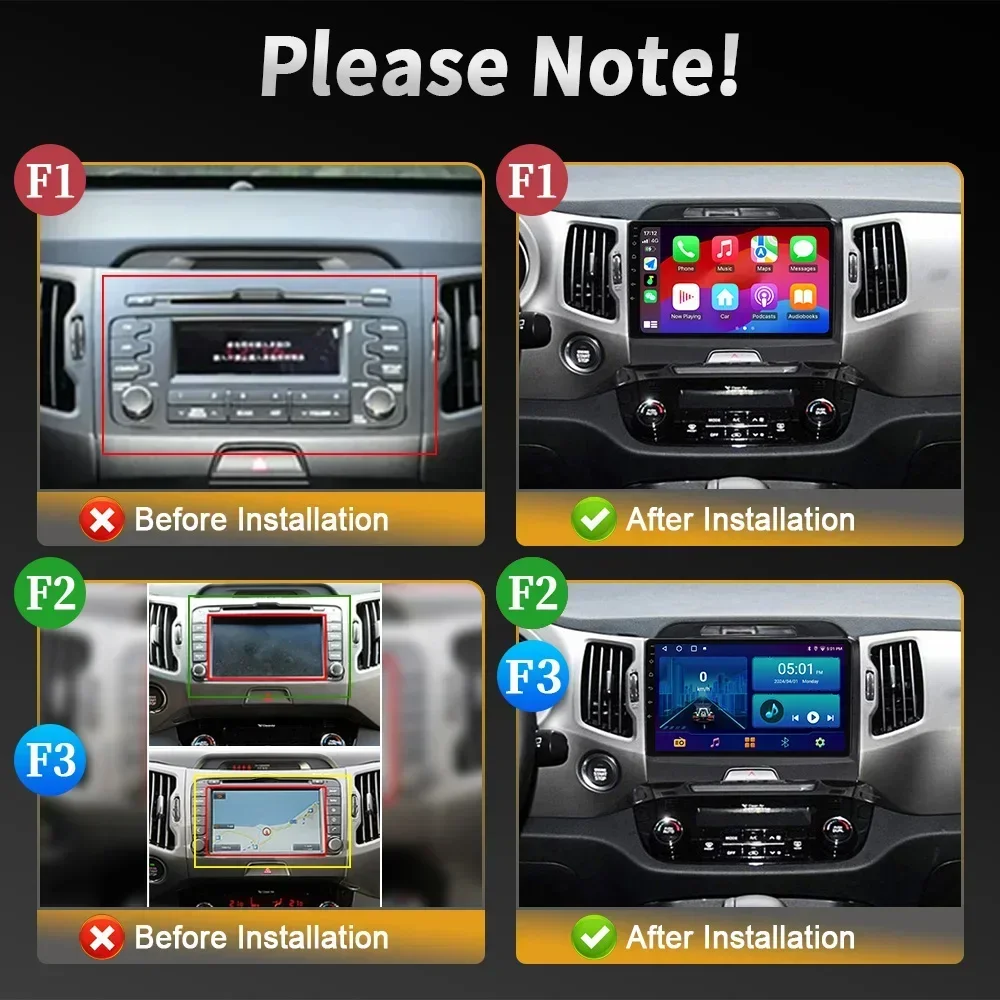 For Kia Sportage 3 SL 2010 - 2016 Car Radio Android 13 Multimedia Navigation Wireless Carplay Stereo GPS Head Unit Screen