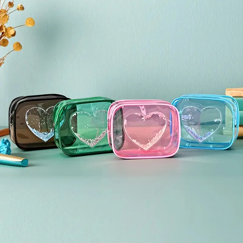 حقيبة تخزين للسفر، حقائب مستحضرات التجميل PVC، حافظات شفافة مقاومة للماء، سعة كبيرة، حقيبة غسيل بلاستيكية بسحاب، حقيبة مكياج محمولة