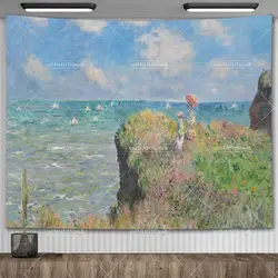 Claude Monet Artwork Wall Art Decor Tapestry Garden Floral Landscape Oil Paintings Aesthetic Room Decoration Dorm Wallpapers