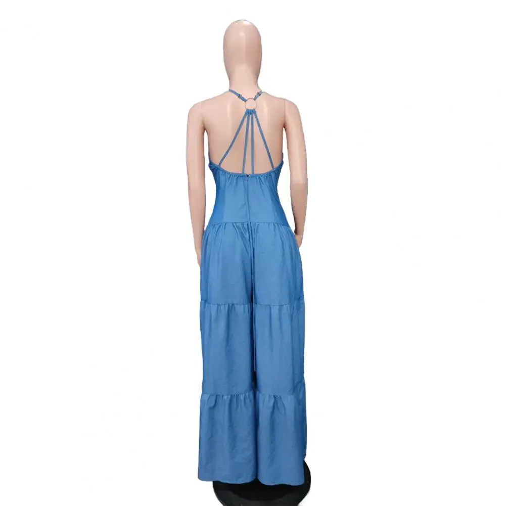 

Neck-lengthening Jumpsuit High-quality Jumpsuit Stylish Women's Sleeveless Jumpsuits Casual Flowy Overalls Sexy for Summer