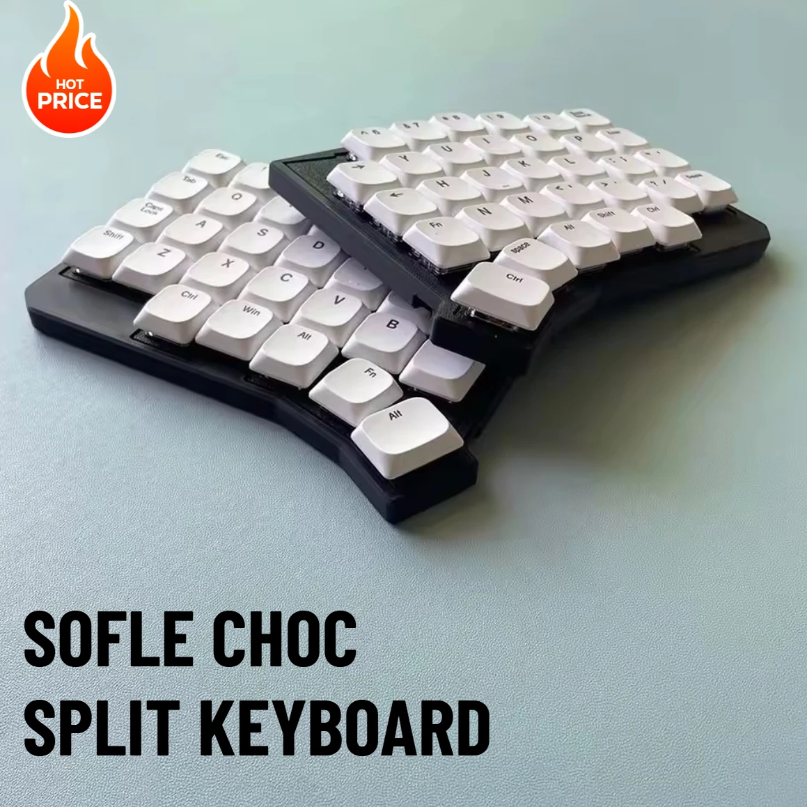 SOFLE64 Choc Split Keyboard Wireless Hot Swap Low Profile Customized Ergonomic Gaming Office Mechanical Keyboards VIAL Keymap
