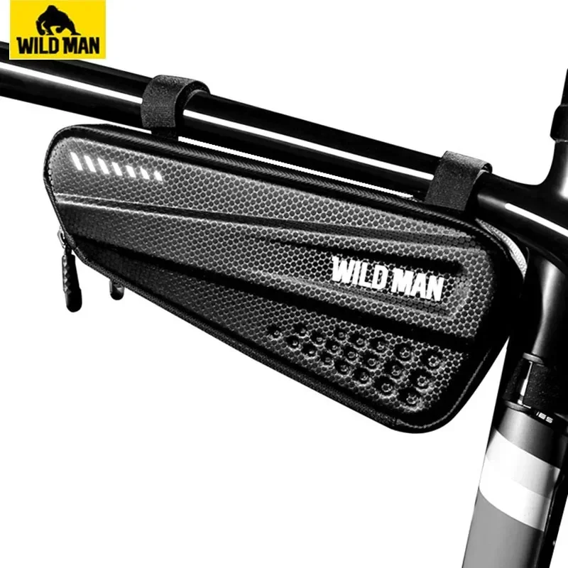 WILD MAN Bicycle Bag Rainproof Front Bike Frame Bag Hard Shell Cycling Triangle Tools Bag Mtb Accessories