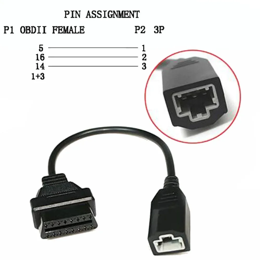 OBD2 3/5Pin Convert To Female OBD2 16pin Cable for Honda 3 Pin 5 Pin Car Scanner OBD OBDII Adapter 3/5 Pin To 16 Pin Connector