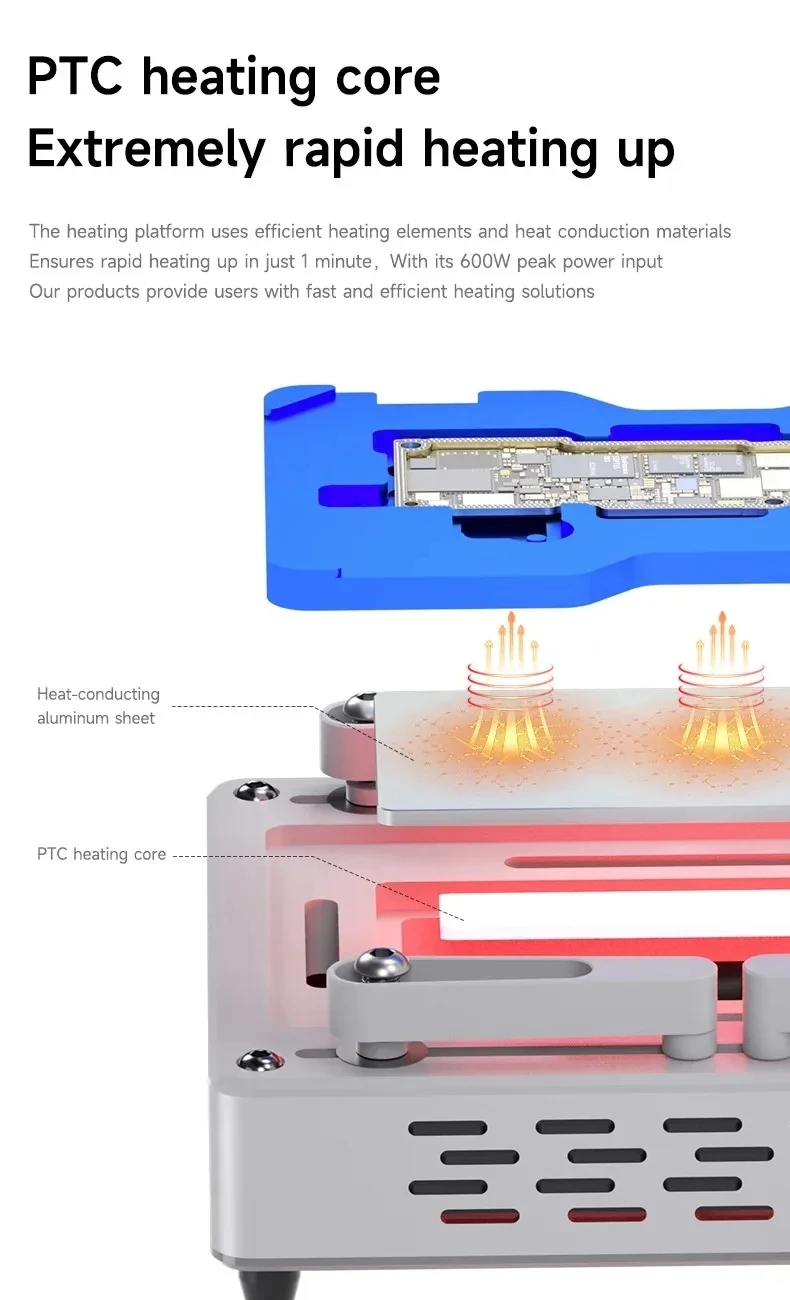 MECHANIC Heat Air Intelligent Temperature Control Preheating Platform For iPhone X-16 Pro Max Motherboard IC Chip Welding Tool