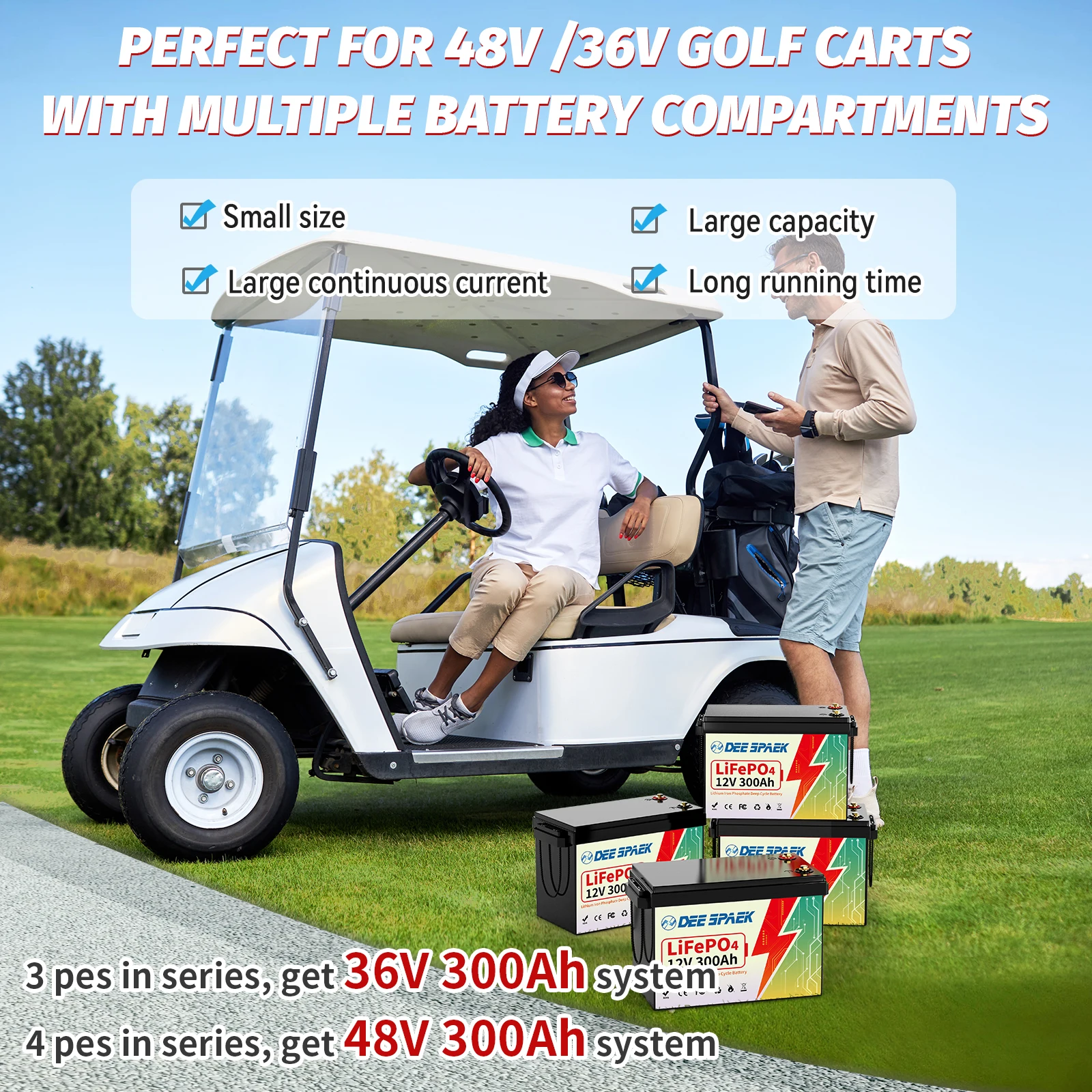 12V 300Ah LiFePO4 Lithium Battery With 200A BMS 8000+ Cycles For RV Campers Off-Road Off-Grid Fishing Boats Solar System Battery