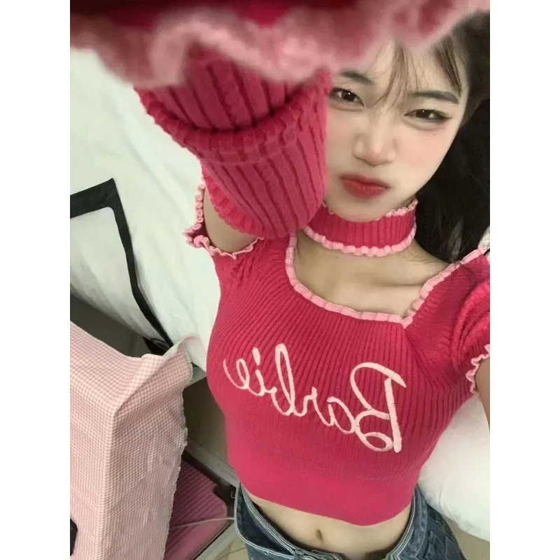 

Kawaii Y2k Crop Top Women Clothes T-shirt Vintage Harajuku Embroidery Vintage Tees Summer High Waist Tops Streetwear Design New