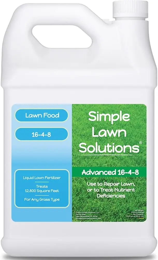

Advanced Liquid Lawn Fertilizer 16-4-8 NPK for All Grass Types, Spring & Summer Concentrated Spray with Fish and Seaweed Kelp