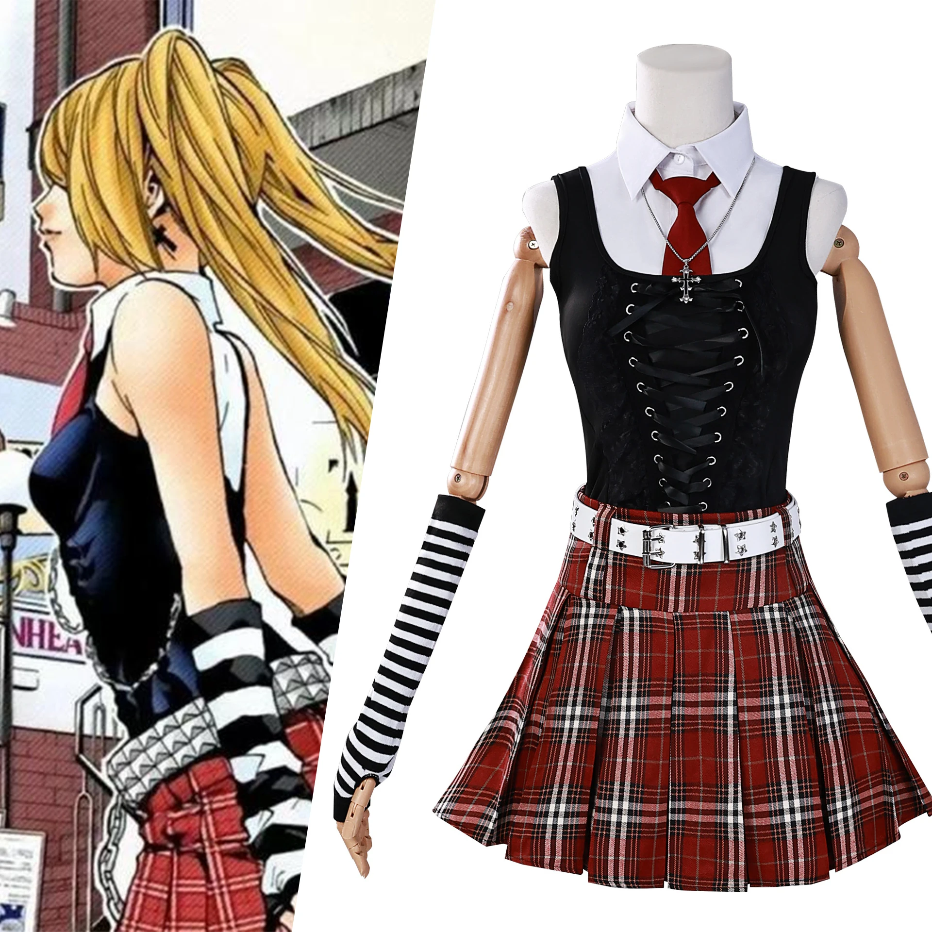 Миса Амане Аниме Косплей Примечание Смерть Джирай Кэй Костюм Парик Дебютное Повседневное Сексуальное Платье Подкультура Ожерелье y2k Готи Лоли Униформа Комплект