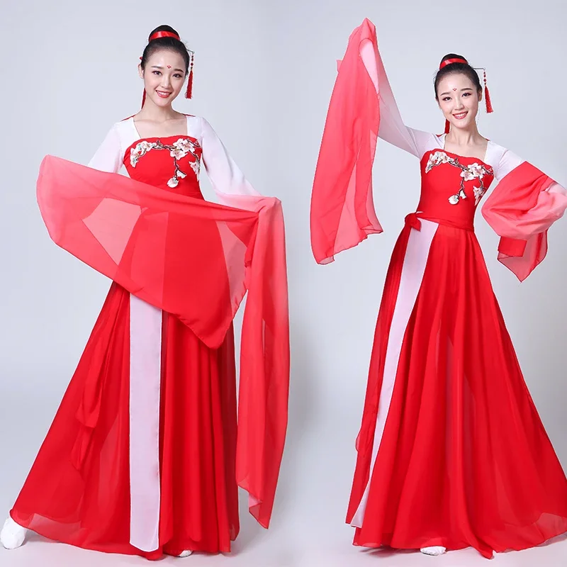 Stijl Hanfu Classicchinese Al Dance Kostuums Dames Nieuwe Stijl Danskostuums Mouw Danskostuum