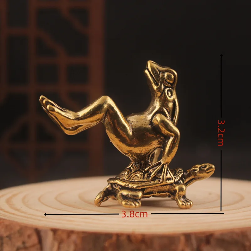 Brass Frog figure home decor Desktop Ornament Fun Ornament home decoration