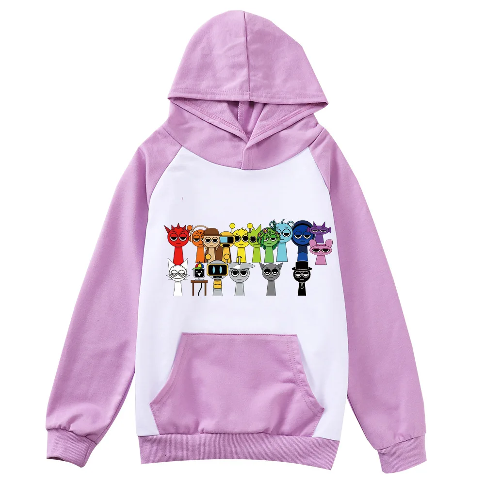 Fashion Spring Autumn Cute Sprunki Hoodie Kids Graphic Sweatshirts Baby Girls Casual Long Sleeve Coats Boys Clothes Best Gift