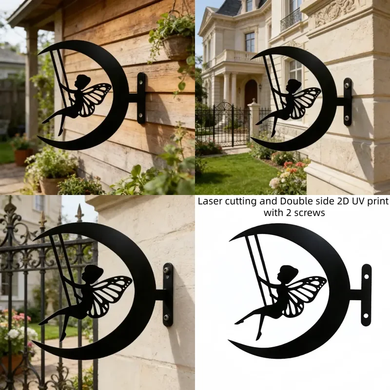 for  Iron Moon Swing Fairy Statue Luxury Outdoor Indoor Branch Decoration with Lighting Function