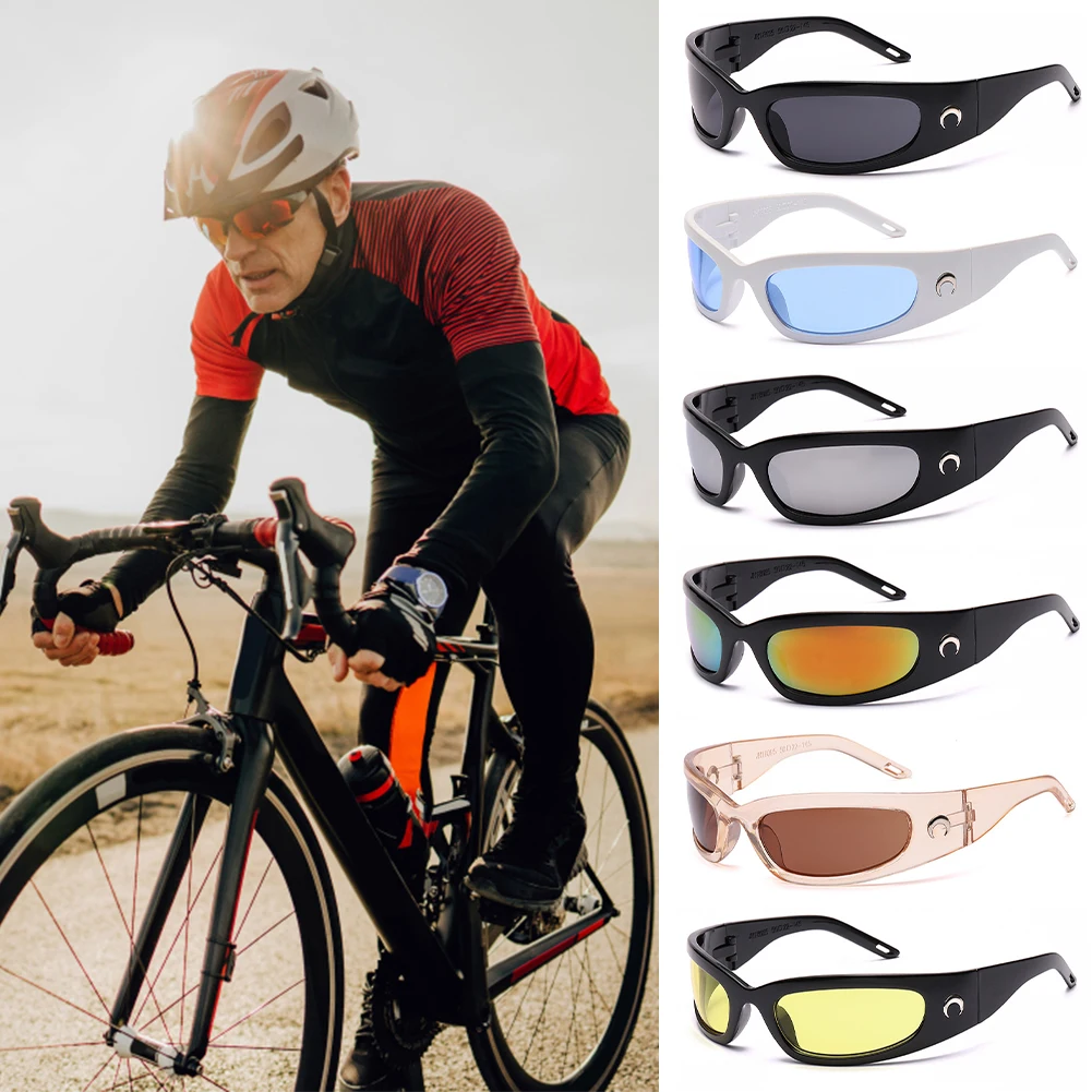 Fashion Dazzling Sports Cycling Glasses Future Sense Crescent Style Outdoor Activities Driving UV400 Protection Sunglasses