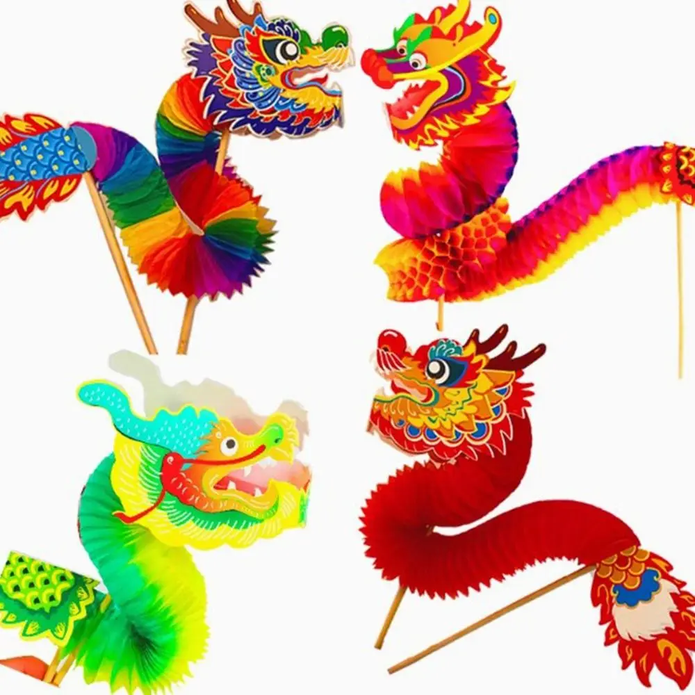 คุณภาพสูง DIY Dragon Craft 3D กระดาษของเล่นเด็ก DIY Dragon Decor จีนใหม่ปีมังกรจีนเต้นรํา